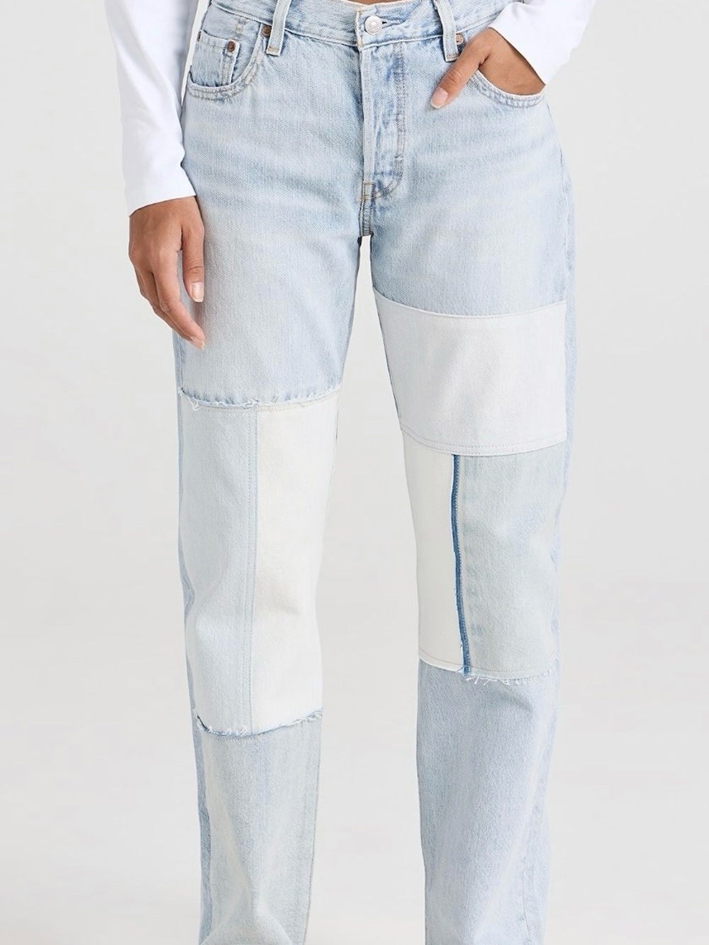 Levi’s 90’s Freehand Folk Denim Jeans 24/30 Light Wash Patchwork Button Fly Chic